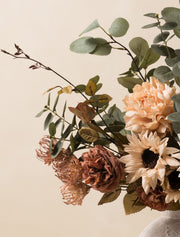 Composition florale artificielle d’automne – Vert et beige