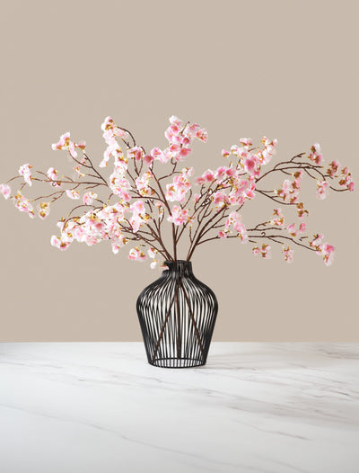 Branches fleuries artificielles – Rose tendre (3 tiges)