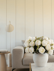 Grandes roses artificielles – Blanc ivoire (3 tiges / 21 roses)