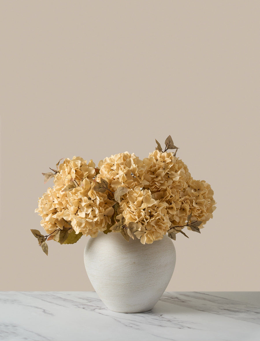 Bouquet d'automne de hortensia artificiels - Crème (7 tiges)