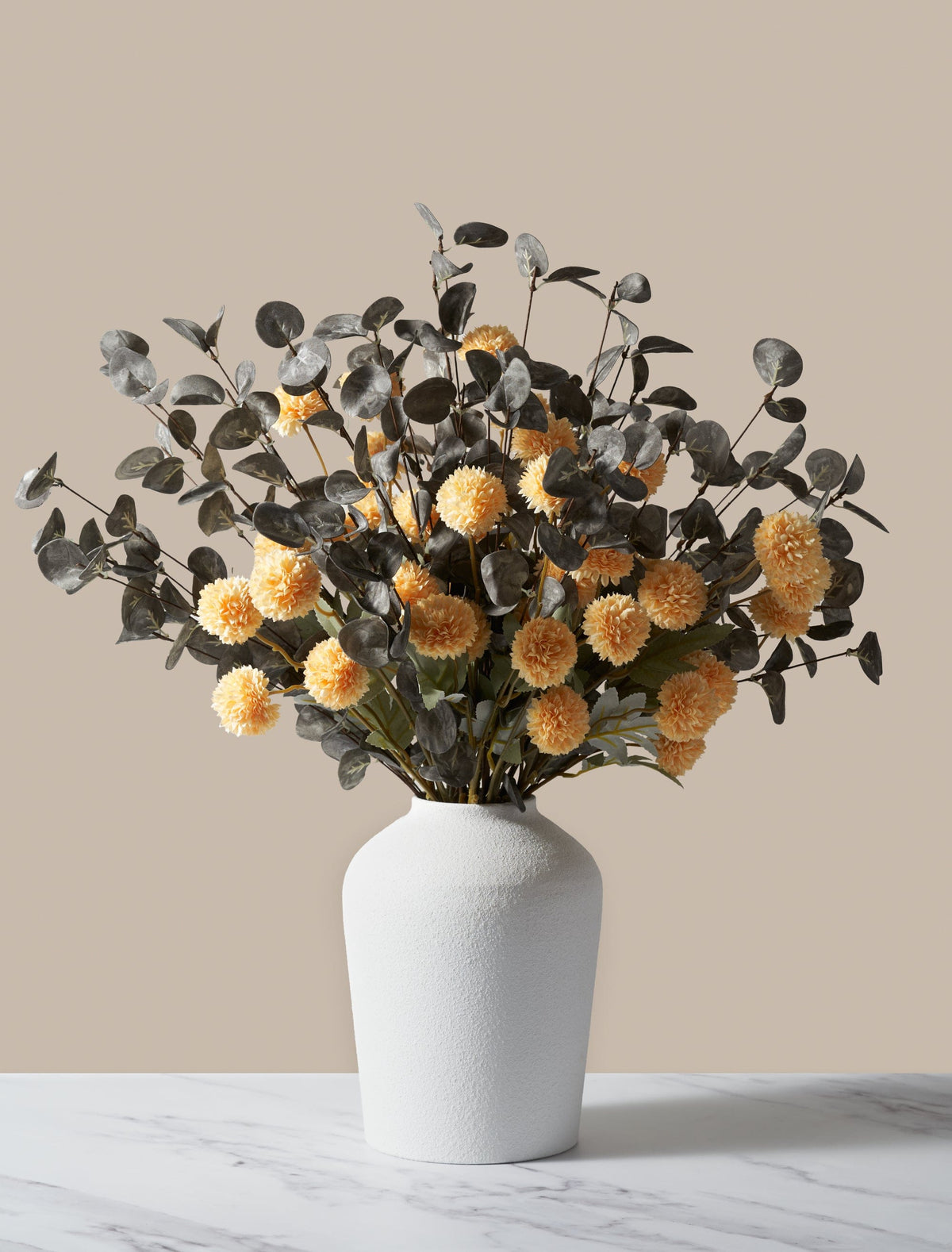 Composition florale artificielle – Jaune et vert