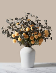 Composition florale artificielle – Jaune et vert