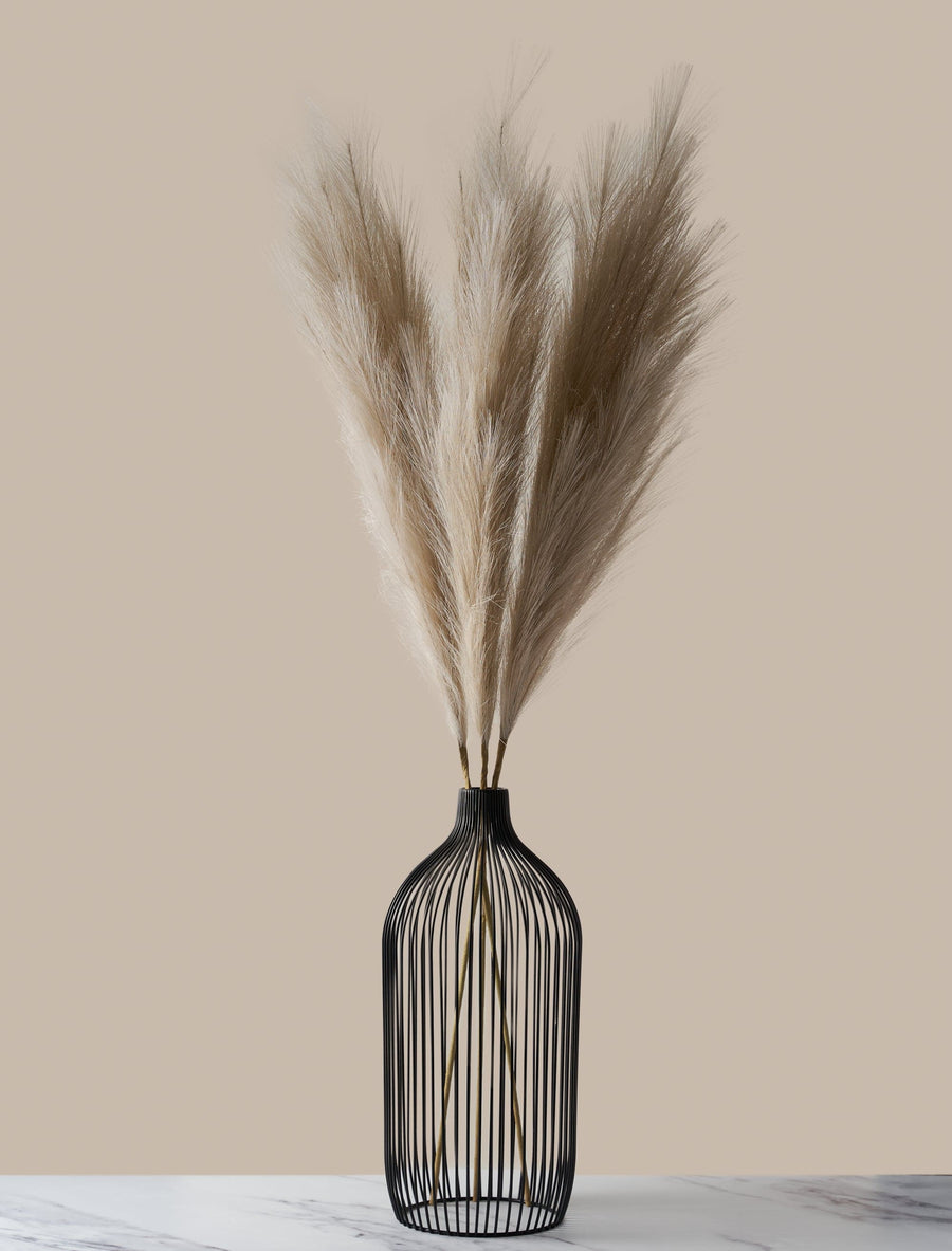 Grandes tiges de pampa artificielle – Marron (3 tiges)