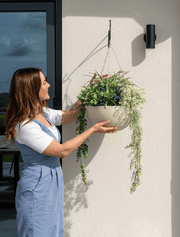 Panier Floral Suspendu d'Extérieur – Vert et Violet