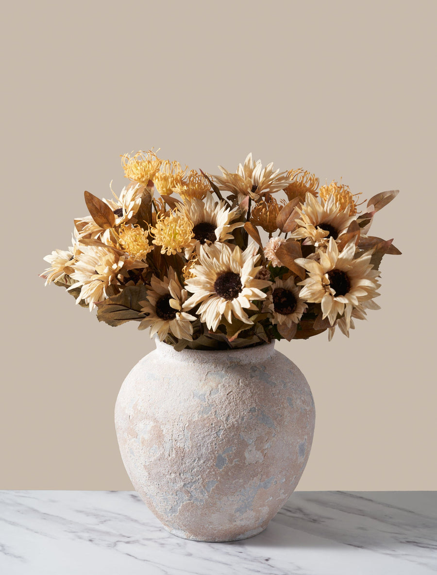 Composition florale artificielle d’automne – Tons neutres
