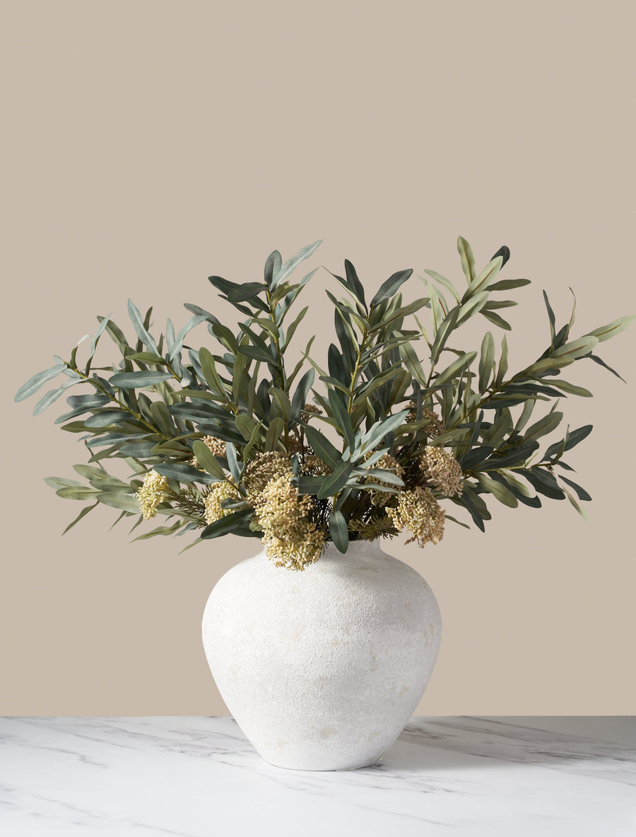 Composition florale artificielle - Baies d'olive et de sauge