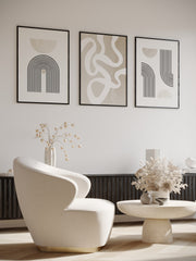 Composition murale de 3 affiches – Lignes abstraites
