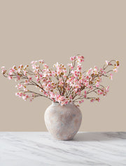 Branches fleuries artificielles – Rose tendre (6 tiges)