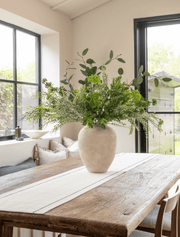 Chemin de table à rayures échelle beige et noir – 200 cm