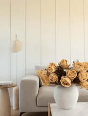 Grandes roses artificielles – Beige (3 tiges / 21 roses)