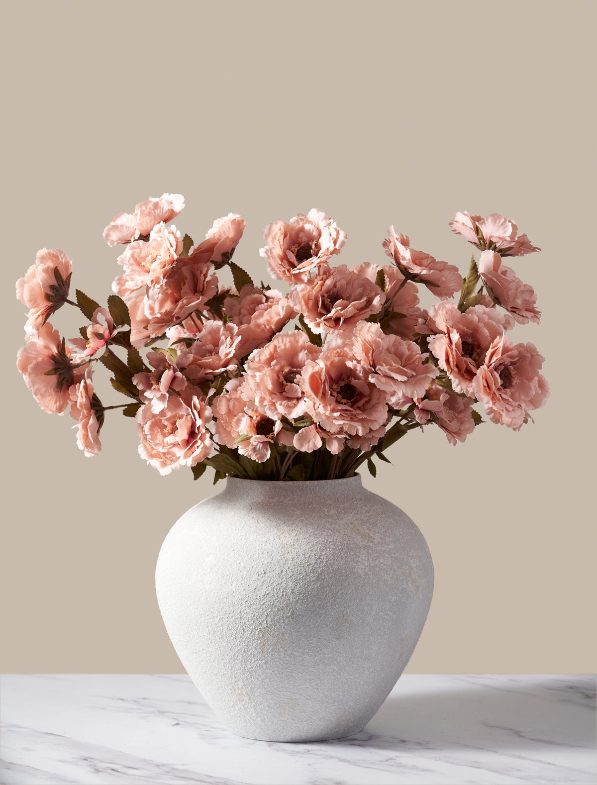Pivoines Moutan artificielles – Rose poudré (8 tiges)