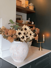 Composition florale artificielle d’automne – Vert et beige