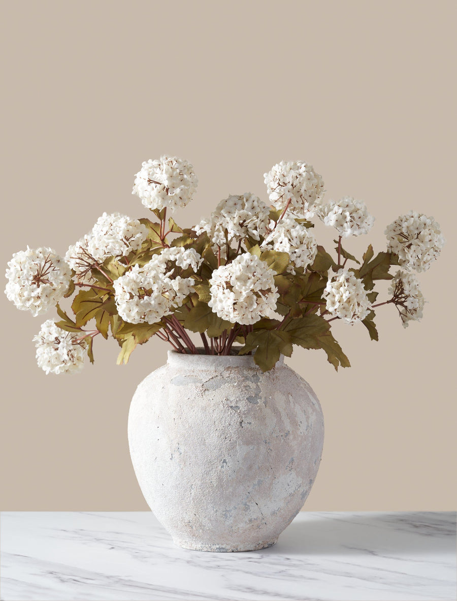 Fleur artificielle de viorne - Blanche (7 tiges / 21 têtes)