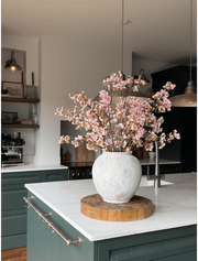 Branches fleuries artificielles – Rose tendre (6 tiges)