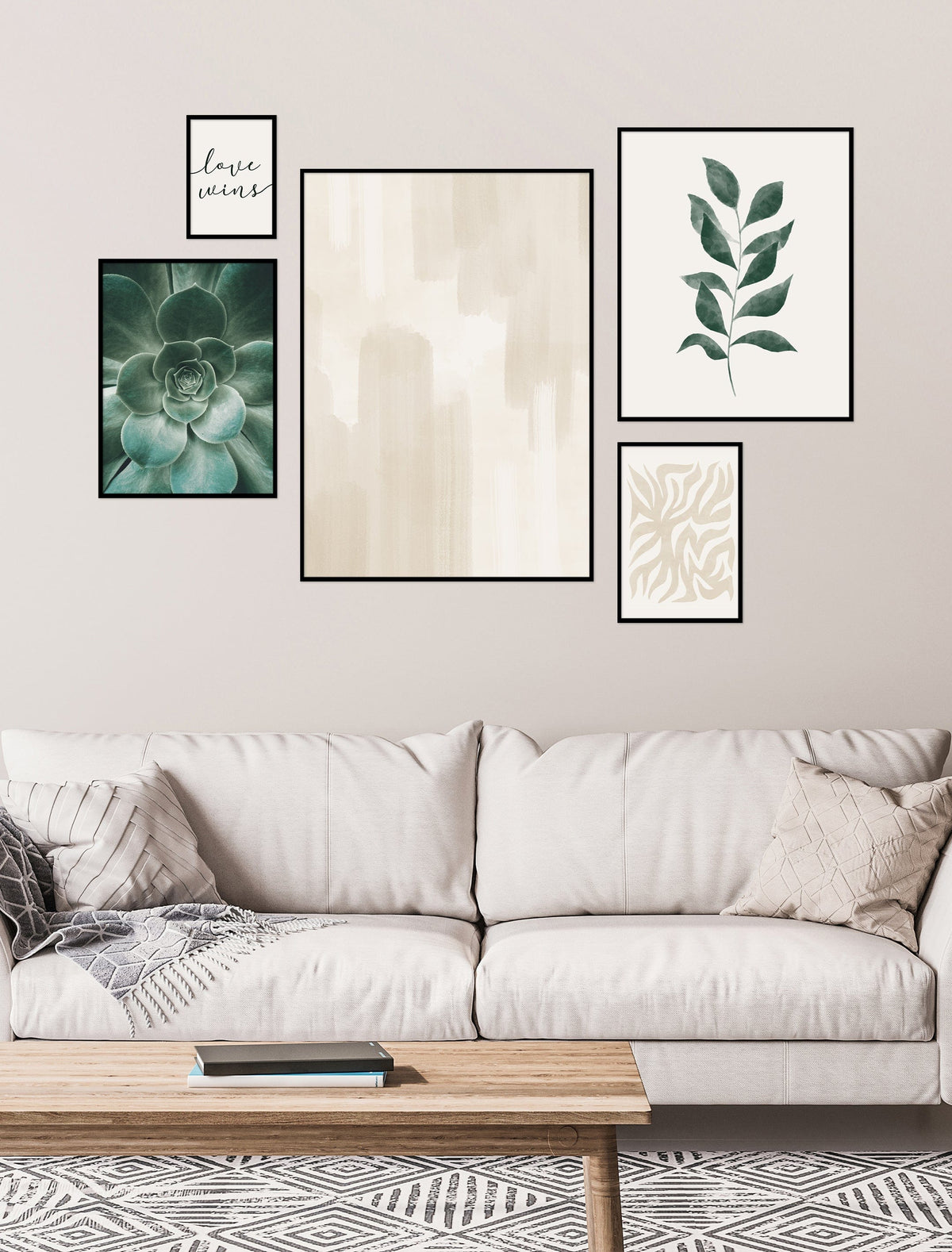 Composition murale de 5 affiches – Tons terreux