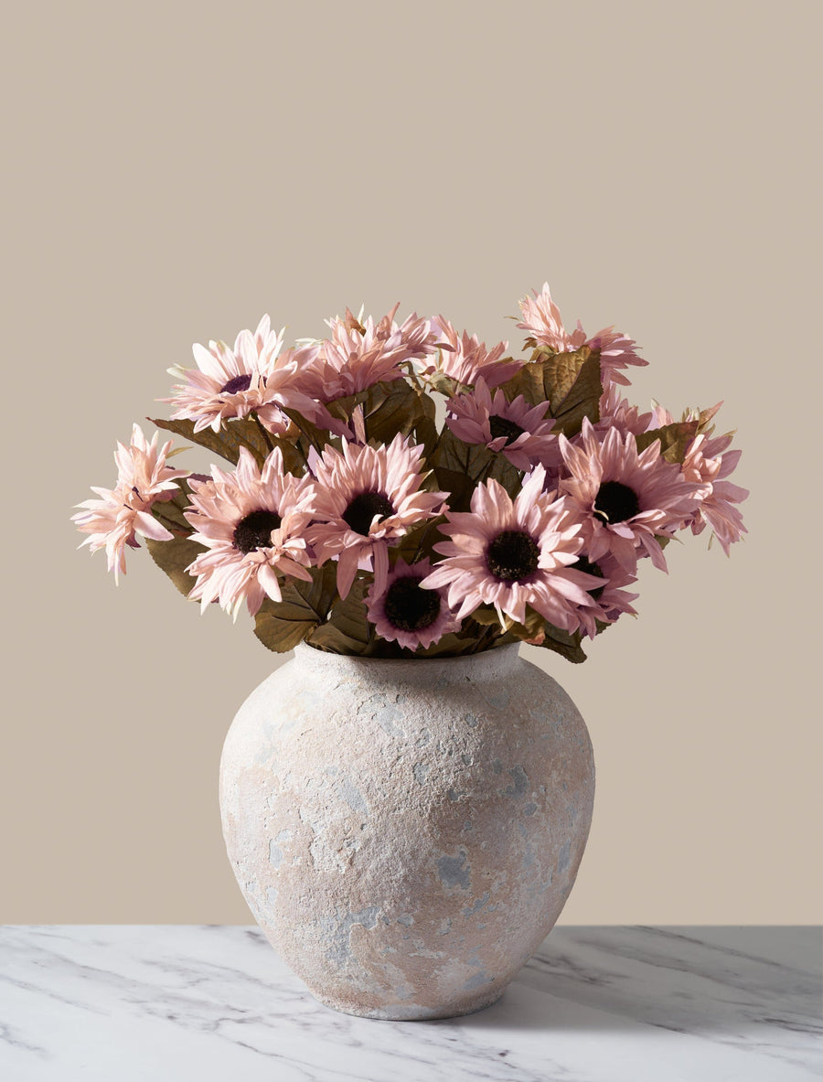 Tournesols artificiels d’automne – Rose (3 tiges / 21 fleurs)