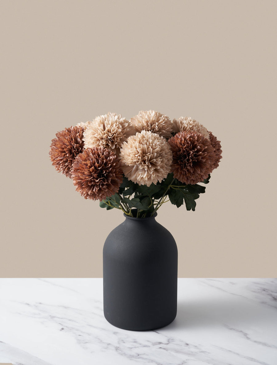 Grands chrysanthèmes Kiku artificiels – Assortiment bohème (10 tiges)