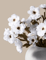 Pivoines Moutan artificielles – Blanc (8 tiges)