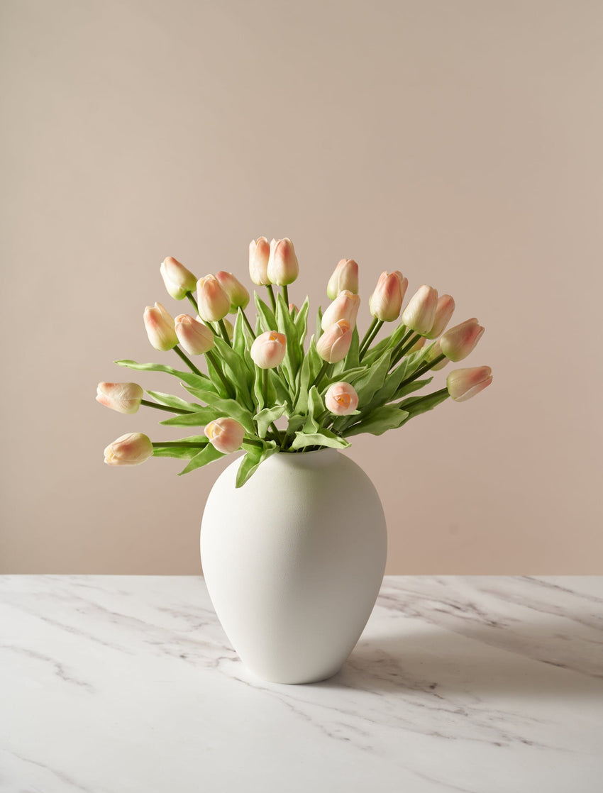 Tulipes artificielles – Champagne pêche (25 tiges)