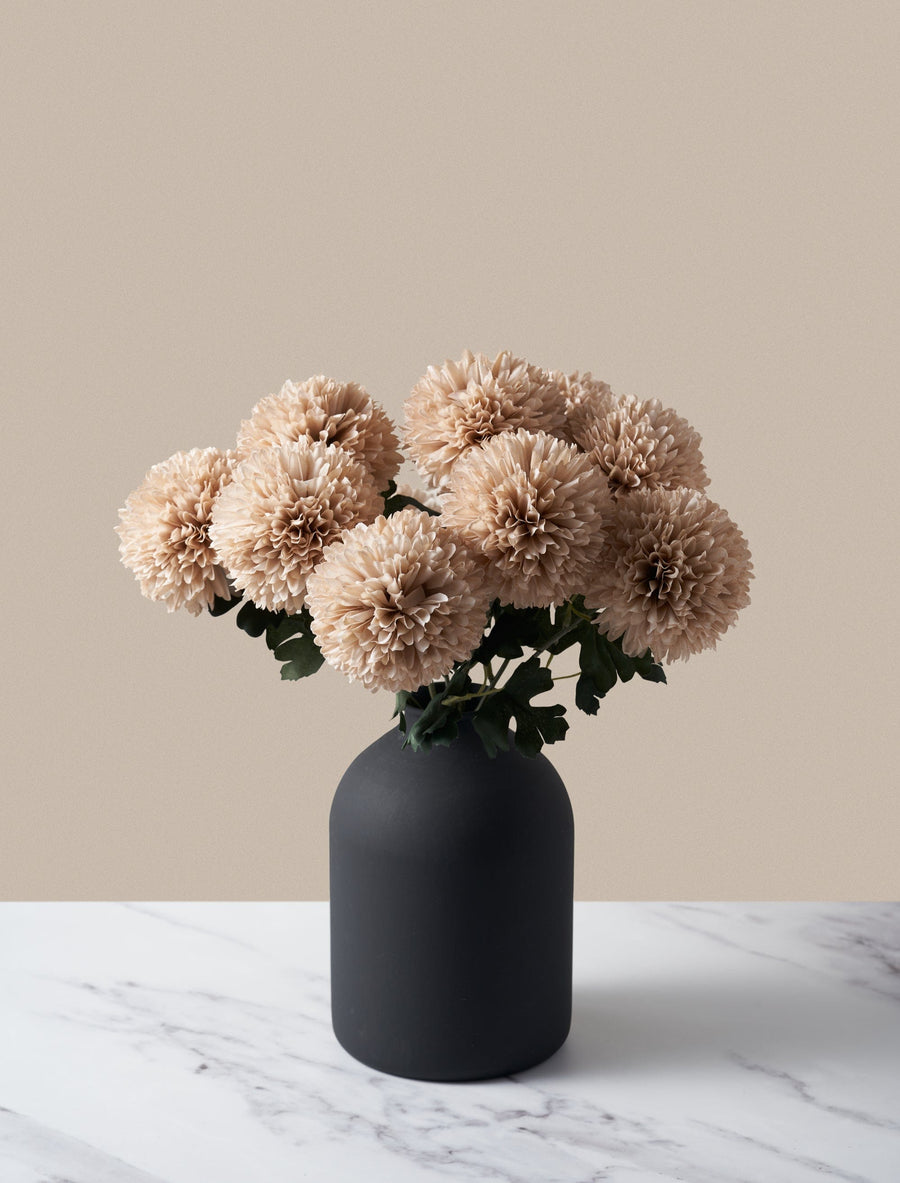 Grands chrysanthèmes Kiku artificiels – Crème (10 tiges)