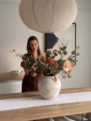 Composition florale artificielle d’automne – Vert et beige