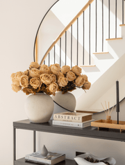 Grandes roses artificielles – Beige (3 tiges / 21 roses)
