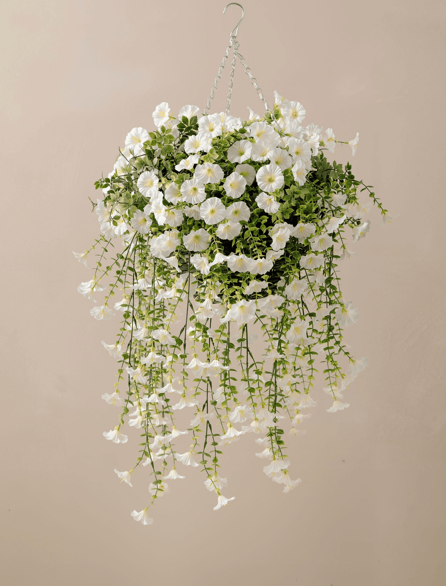 Panier Pétunia Suspendu Extérieur - Blanc