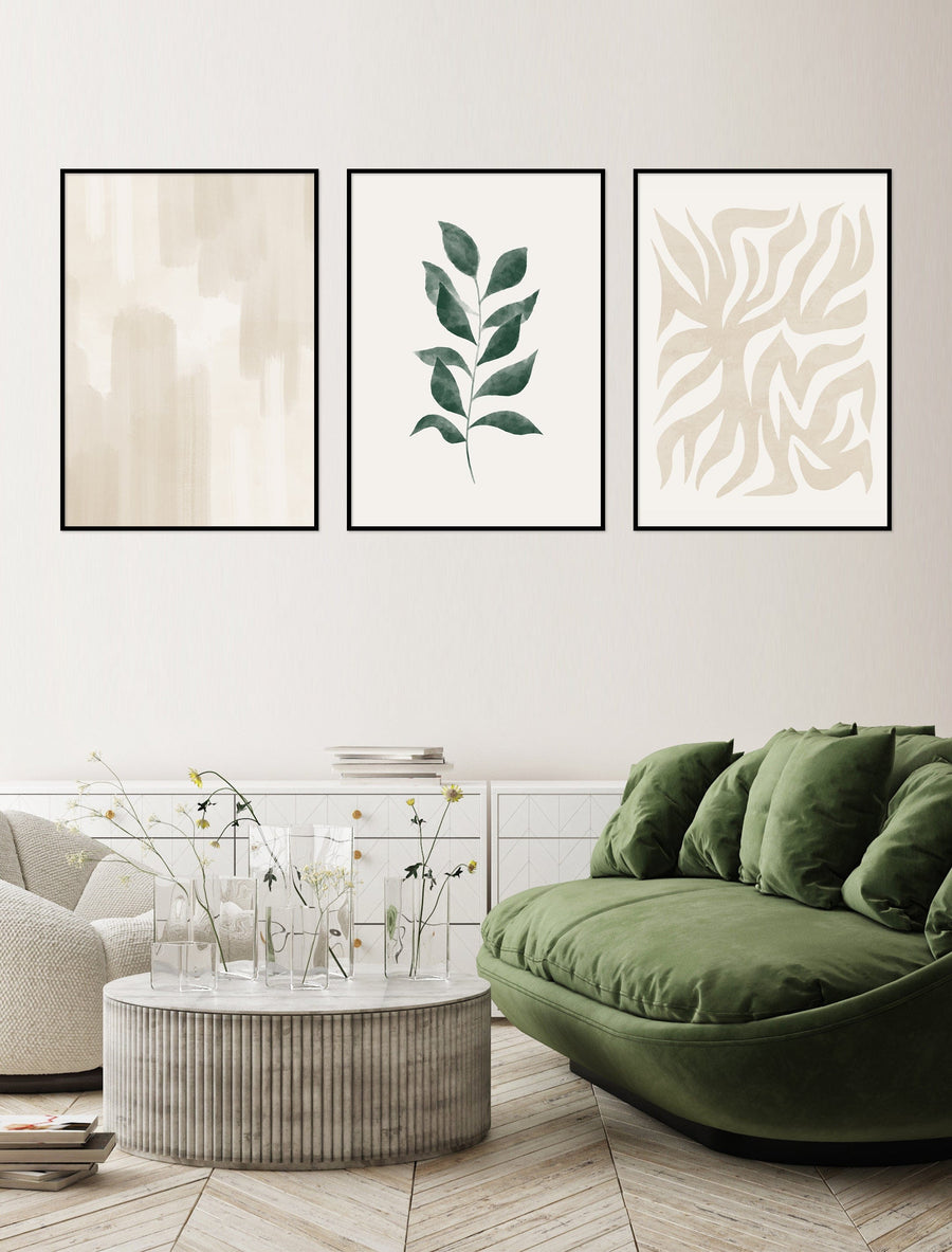Composition murale de 3 affiches – Tons terreux