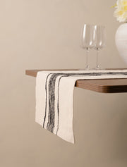 Chemin de table à rayures noires – 200 cm
