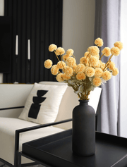 Fleur artificielle Kiku – Jaune (10 tiges/50 têtes)